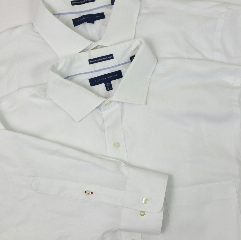 Tommy Hilfiger White Button Down Dress Shirt Lot